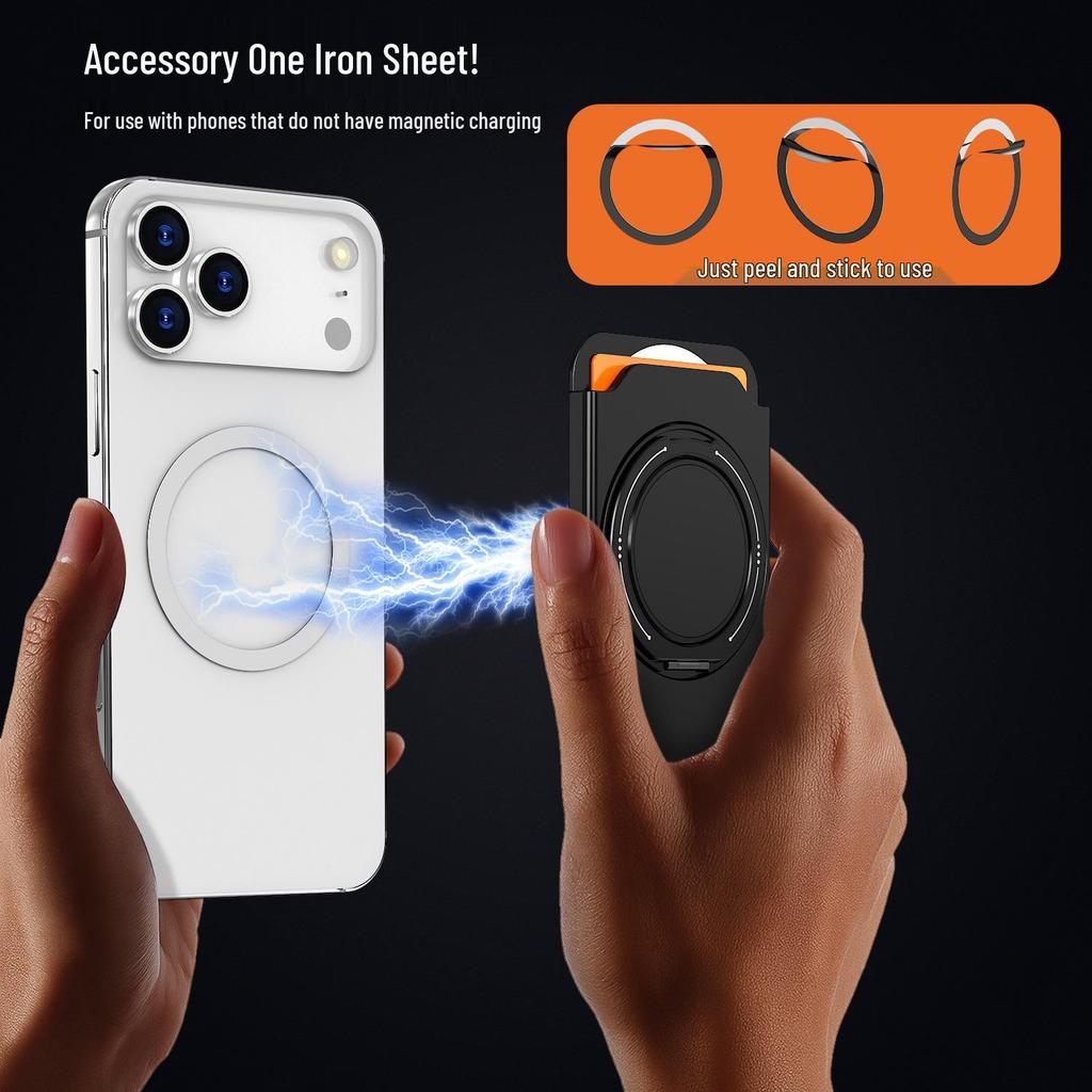 MagSafe Card Holder with 360° Rotating Bracket for iPhone