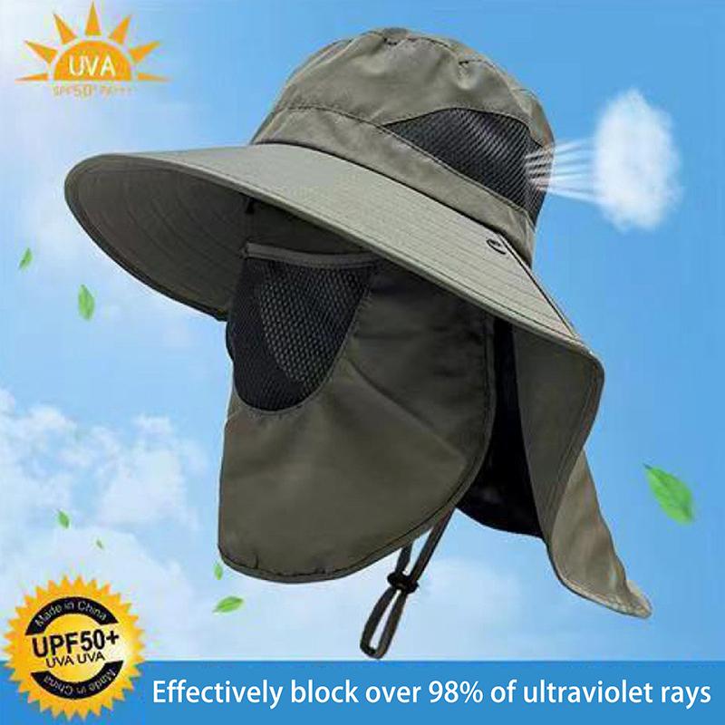 Summer Large Sun Hat For Men Women Breathable Fishing Caps Sun Uv Protection Fisherman Hat Hiking Outdoor Beach Cap Gifts