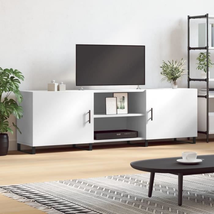VidaXL Meuble TV blanc 150x30x50 cm bois d'ingénierie 829116