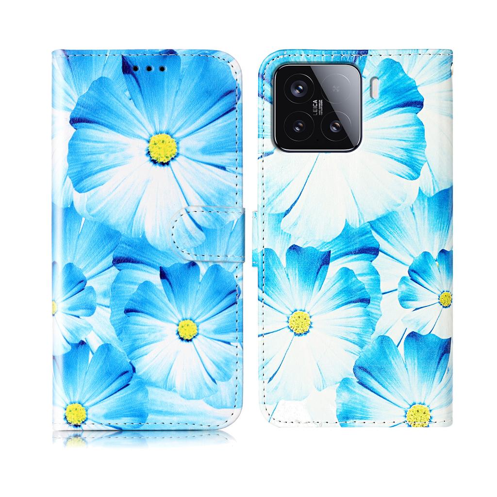 Pro Xiaomi 15T Stojánek Pouzdro Mramorové Malované Folio Vyklápěcí Kožená Peněženka Kryt na Telefon