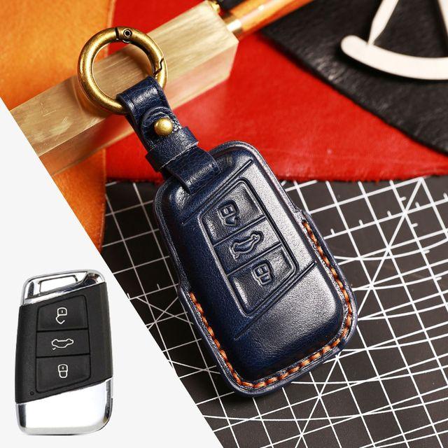 Leder Autoschlüssel Hülle Abdeckung Schlüsselanhänger Zubehör für Volkswagen Vw Golf 7 CC 280 330 Touran Lamando Sportsvan Passat Schlüsselanhänger Halter