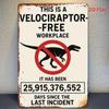 Vintage Rustic Metal Wall Art 8x12 Dinosaur Warning Sign Workplace Home Decor