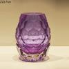 Diamond-cut Facets Glass Vase Brilliant Colors Flowers Pots Desk Decoration Flower Arrangement Floral Vases Room Aesthetic Decor