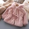 Winter Mädchenmantel Super Warm Nerzfell Gefüttert Verdickt Langärmlig Kapuzenmäntel Baby Kinder Kinder Jacke Plüsch Oberbekleidung