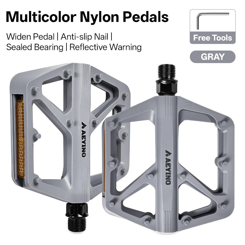 Bicycle Flat Pedals Ultralight MTB Road Bike Flat Pedal Platform Widen Nylon Cycling Footrest Mountain Folding Cycle Pedal Parts 6