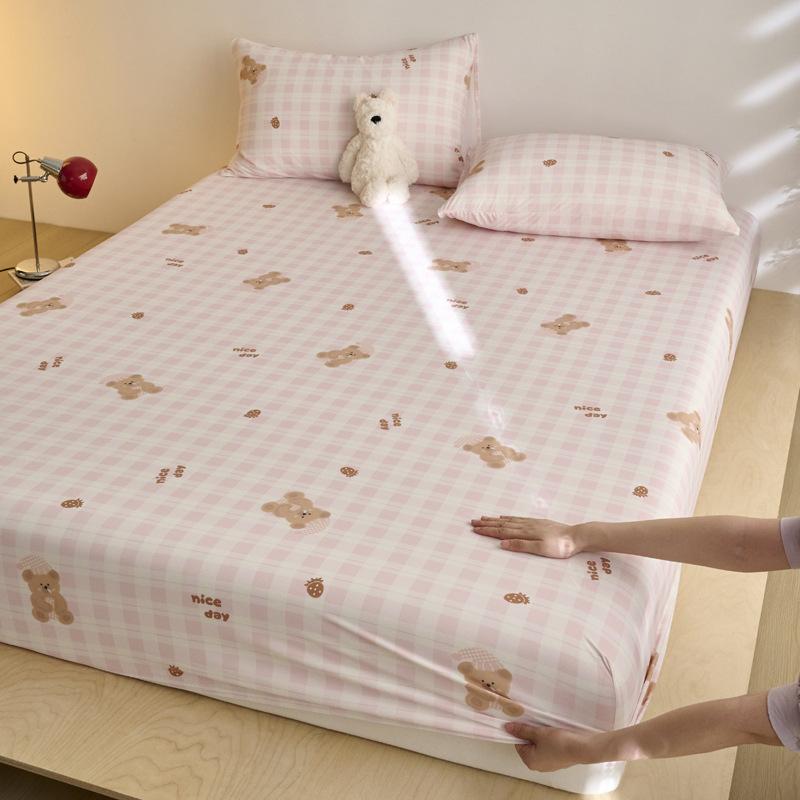 Cartoon Printed Mattress Summer Student Dormitory Bedspread Mattress All-Inclusive Protective Cover Sheet Cover Non-Slip Bedding