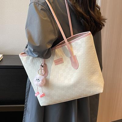 Sac de grande capacité, Sac à bandoulière simple polyvalent, Sac fourre-tout tendance et élégant pour les déplacements scolaires