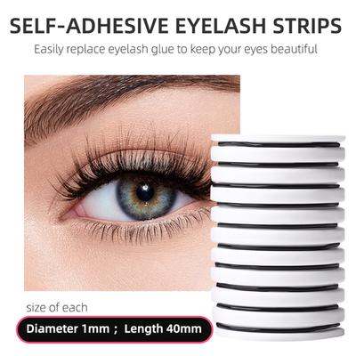 10 Stück Selbstklebende Wimpernstreifen Ersatzklebestreifen Make-up Zubehör für Wimpernverlängerungen Falsche Wimpern Frauen