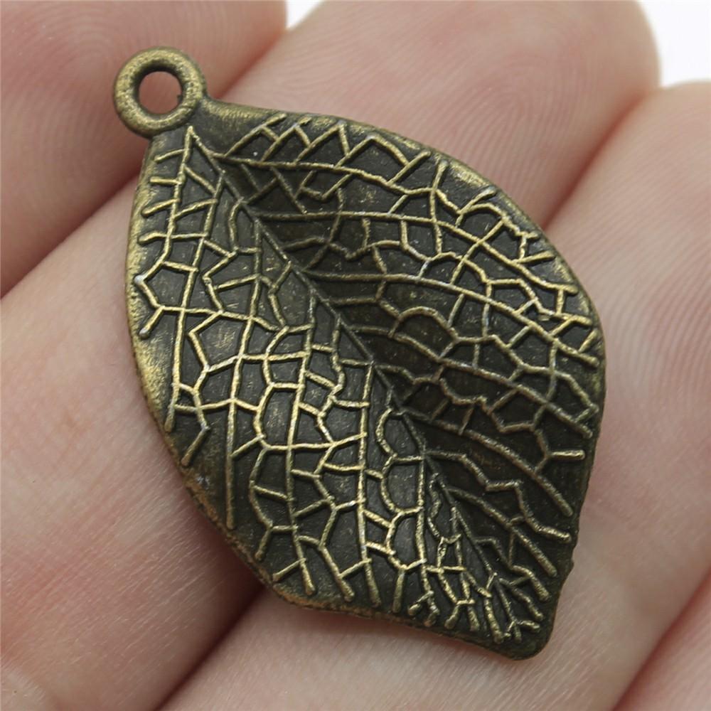 10pcs Tree Leaf Charms Pendant Antique Bronze Silver Color Pendants DIY Crafts Making Findings Handmade Tibetan Jewelry