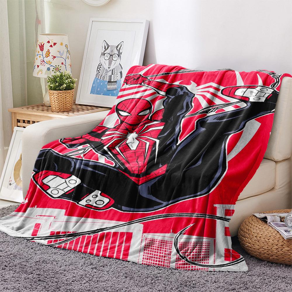Spider Man Black Graphic Blanket Suitable For All Seasons Camping Trip Air Conditioning Blanket Christmas Gifts Digital Printing