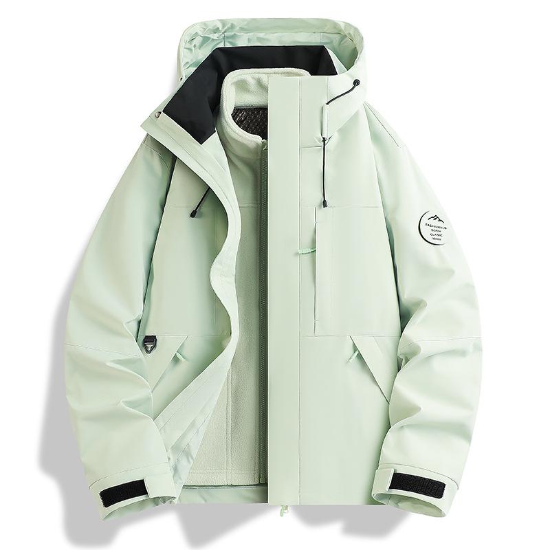 Black Gold Graphene Three-in-one Jacket Outdoor Velvet Warm Liner Windproof and Waterproof Men's and Women's Coats of the Same Style