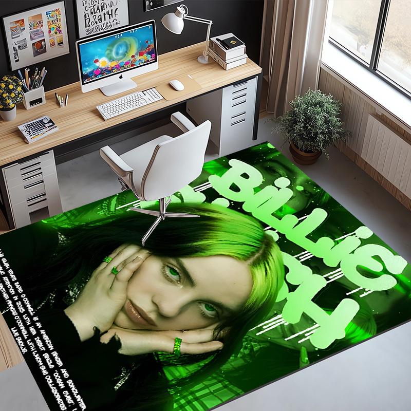 Billie Eilish Pattern Rug, Indoor/Outdoor Mat, for Picnic, Gameroom, Bedroom, Office, Living Room, Home Decor Carpet, Birthday Gift
