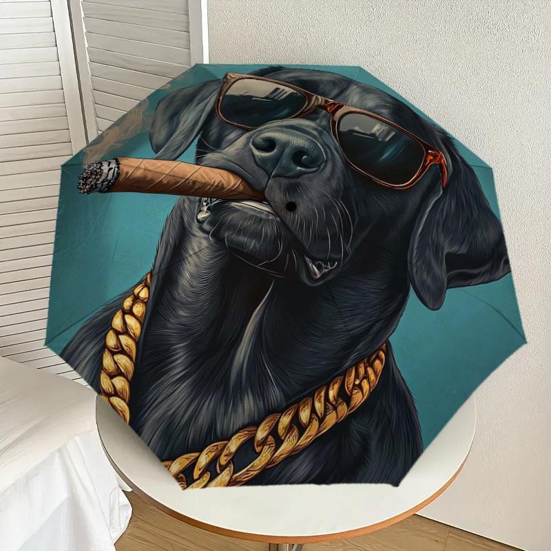 

1pc Stylish Dog with Cigar and Sunglasses Umbrella with Plastic Handle,Suitable for All Seasons Home Travel Outdoor UmbrellaDD321
