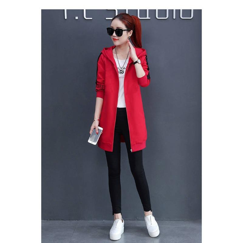 Herbst und Winter Neu Samtgefütterter Kapuzen-Langpullover Mantel Studentinnen Koreanische Version Lockerer Cardigan Bluse Damenbekleidung.