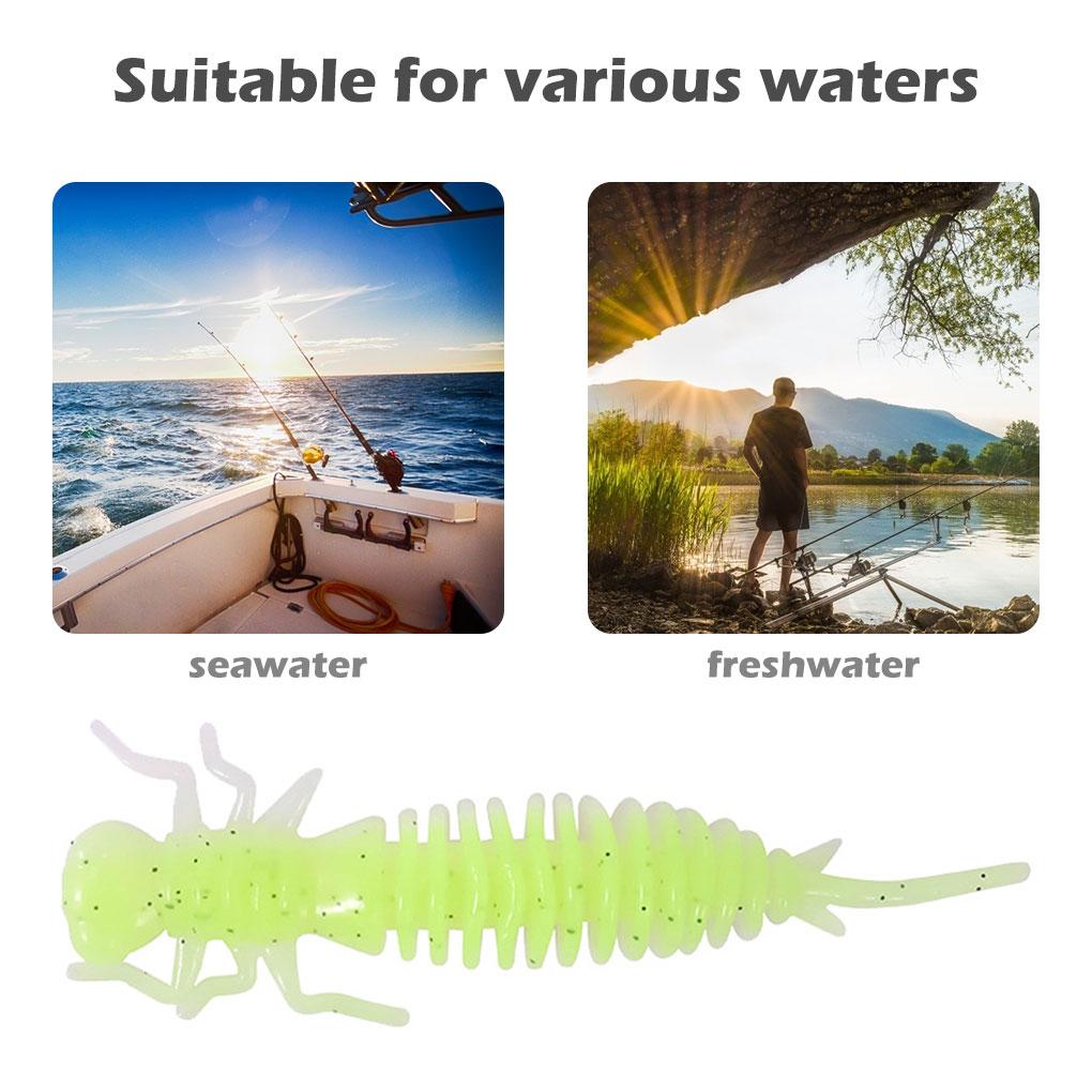 10pcs Simulation Insect Baits Portable Fishing Lures Reusable Soft Fishing Baits 55MM Type I