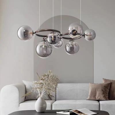 Żyrandol w kształcie kółek w stylu postmodernistycznym Magic Beans Lampa wisząca Kreatywna lampa w stylu vintage ze szkła Oświetlenie jadalni