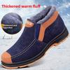 Men's Large Size Cotton Shoes, Men's Warm and Anti-slip Snow Boots, Men's Fleece and Thick Cotton Shoes for The Elderly