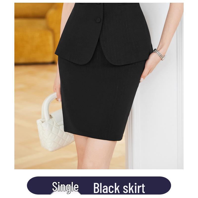 Women's Summer Short-Sleeved Suit Skirt Set - Professional Beautician and Salon Reception Workwear