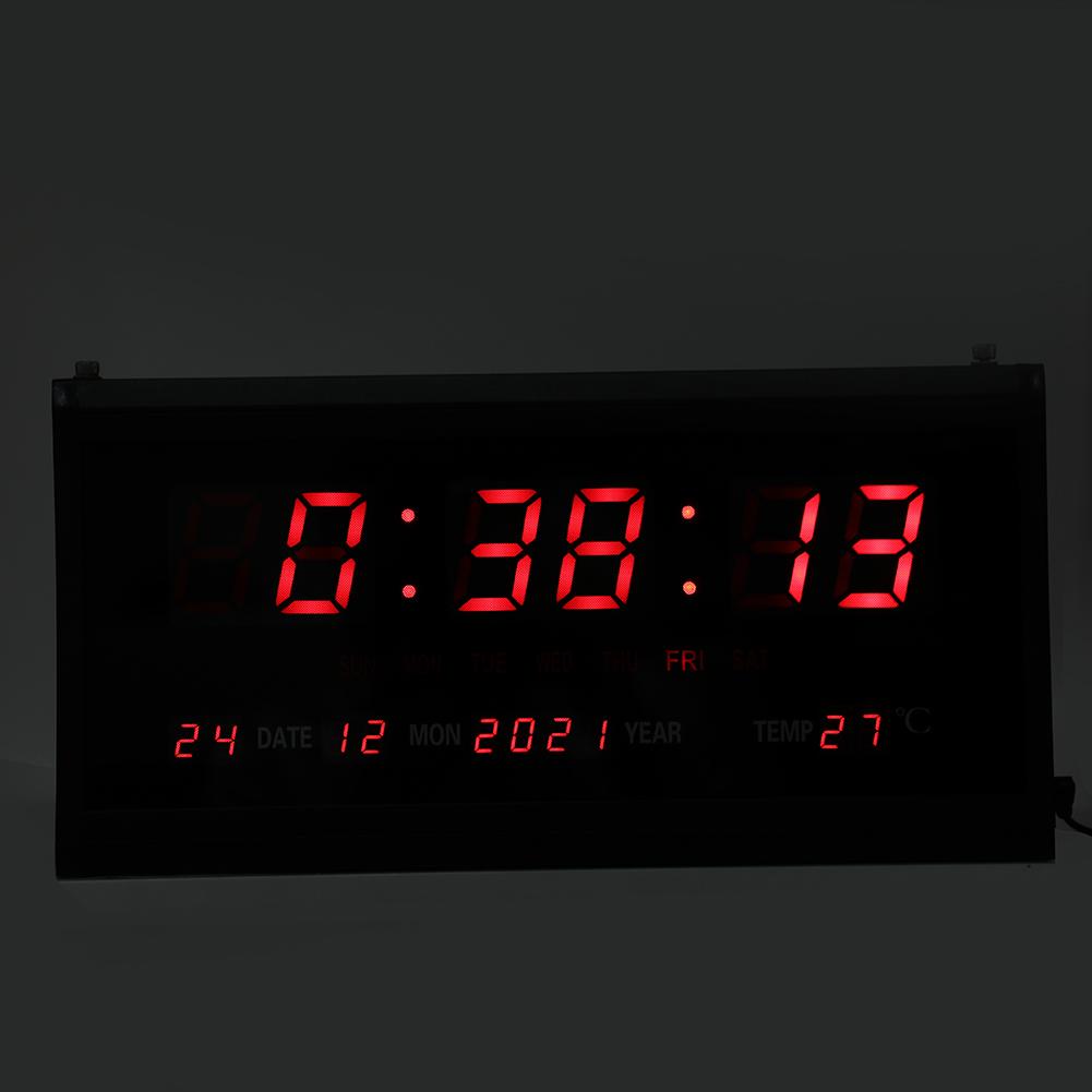 Fashion Wall Mount Digital Clock LED Electric Modern Day Date Calendar Living Room Bedroom Office