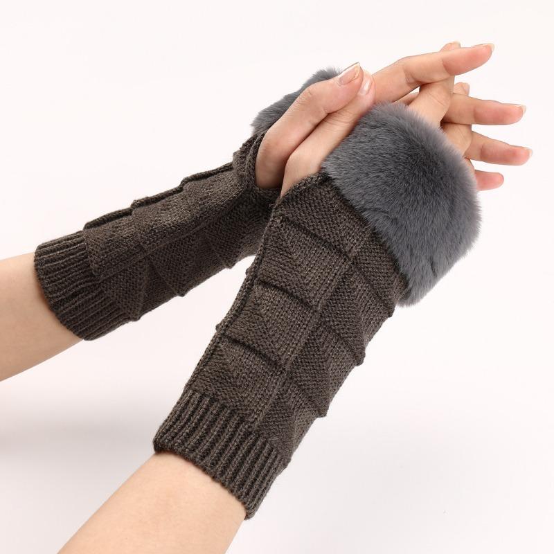 Botvotee Y2k Accessories Fingerless Gloves Sleeves for Women Arm Warmers Winter Knit Short Sleeve Fashion Hands Free Gloves