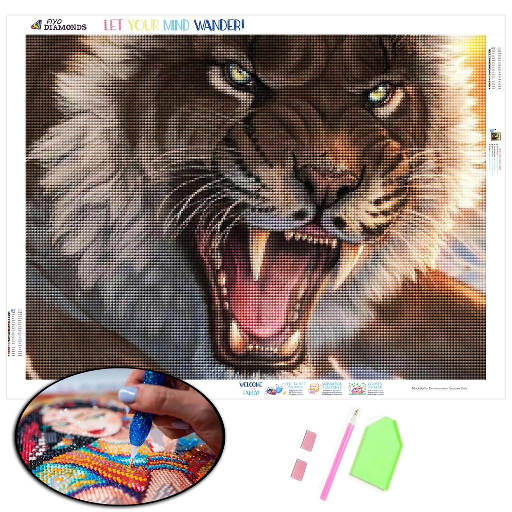 Vollquadratische/runde Diamantmalerei mit Tier-Diamantstickerei, Verkauf, Löwe, Bilder von Strasssteinen, Mosaikstich, Kreuzdekor für Zuhause