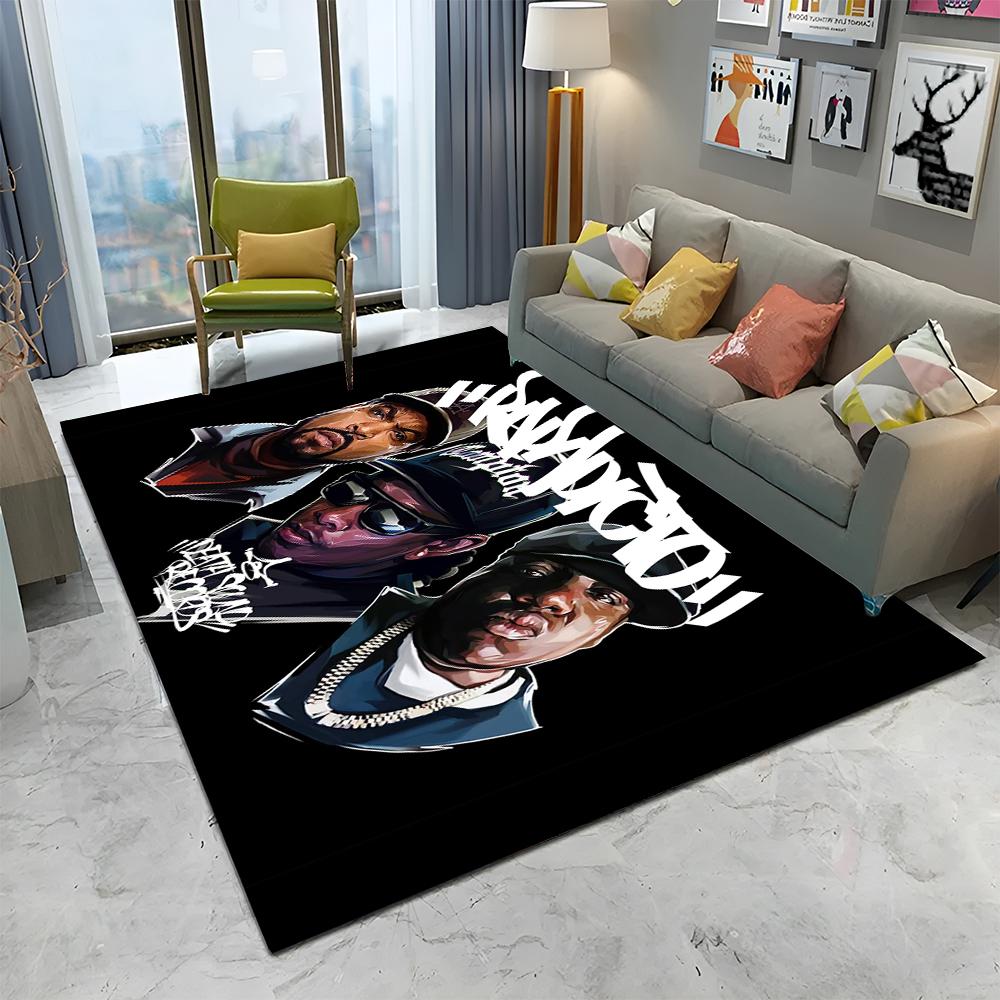 Legendární Hvězda Hip Hopový Rapper Umělecký Koberec Kobereček pro Domov Obývací Pokoj Ložnice Pohovka Dekorace Předložka, Dětský Hrací Koberec Protiskluzová Podložka na Podlahu