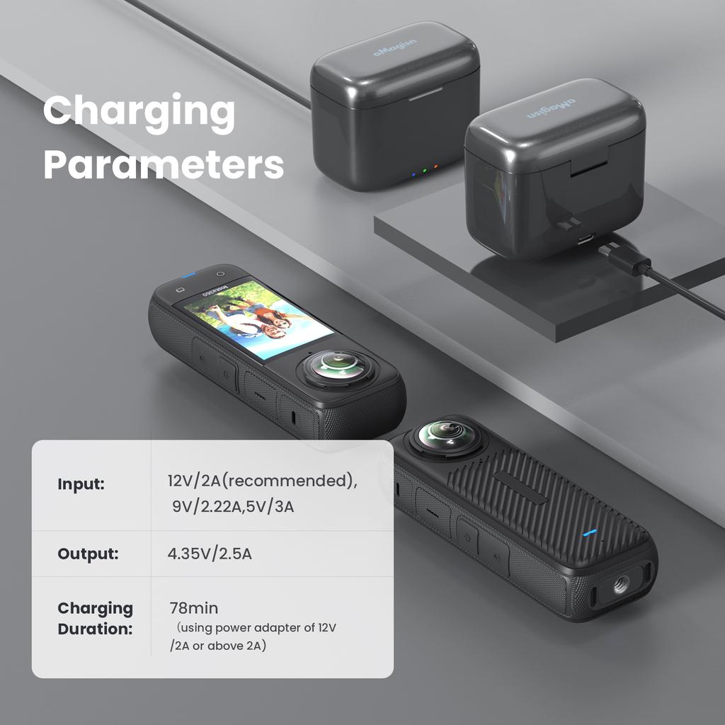 aMagisn AD13 2-slot Battery Charger Portable PD3.0/ PD2.0 Fast Charging Box Battery Charging Case