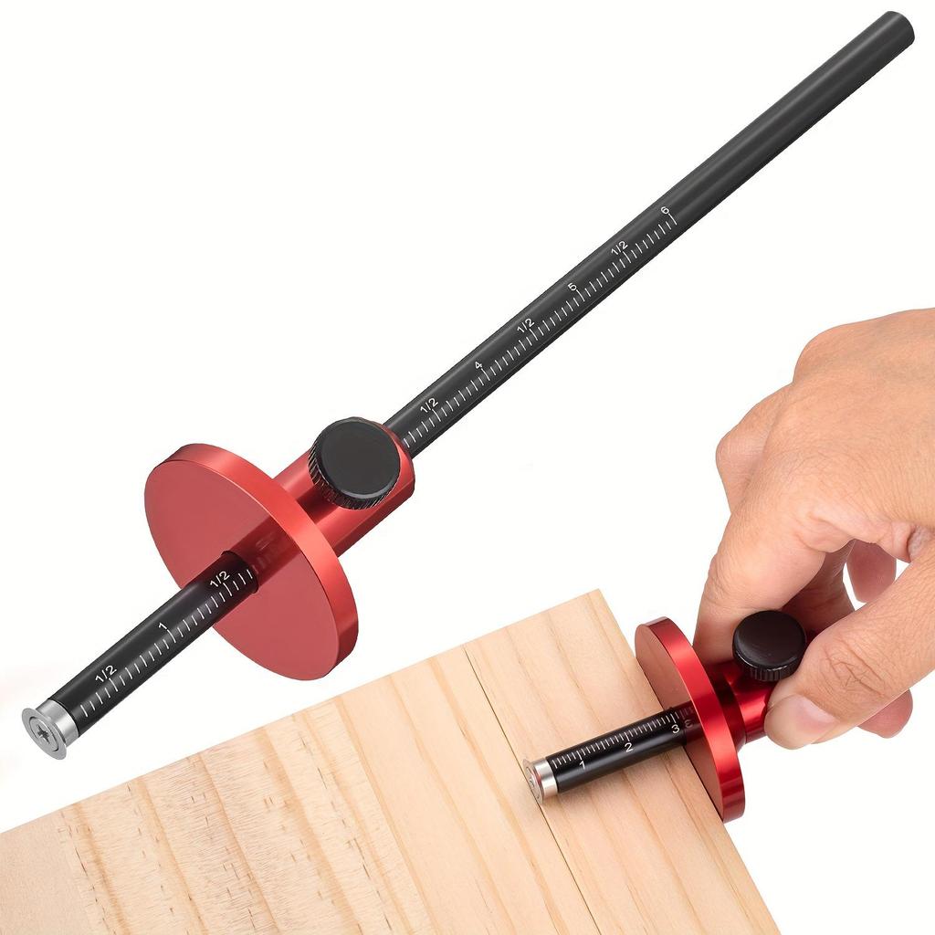 Aluminum Alloy Marking Gauge Metric Inch Woodworking Scriber Blade Type Wood Dowel Layout Marking Tool