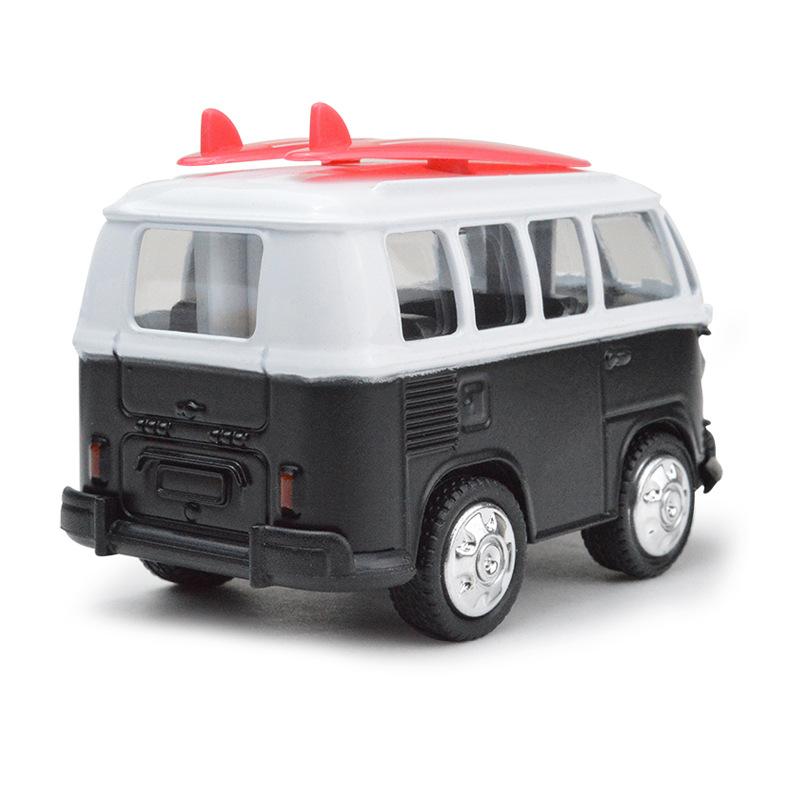 1:36 Cartoon Q-version Bus Children's Toy Car Alloy Sound Light Pull Back Model Miniature Collection Gift