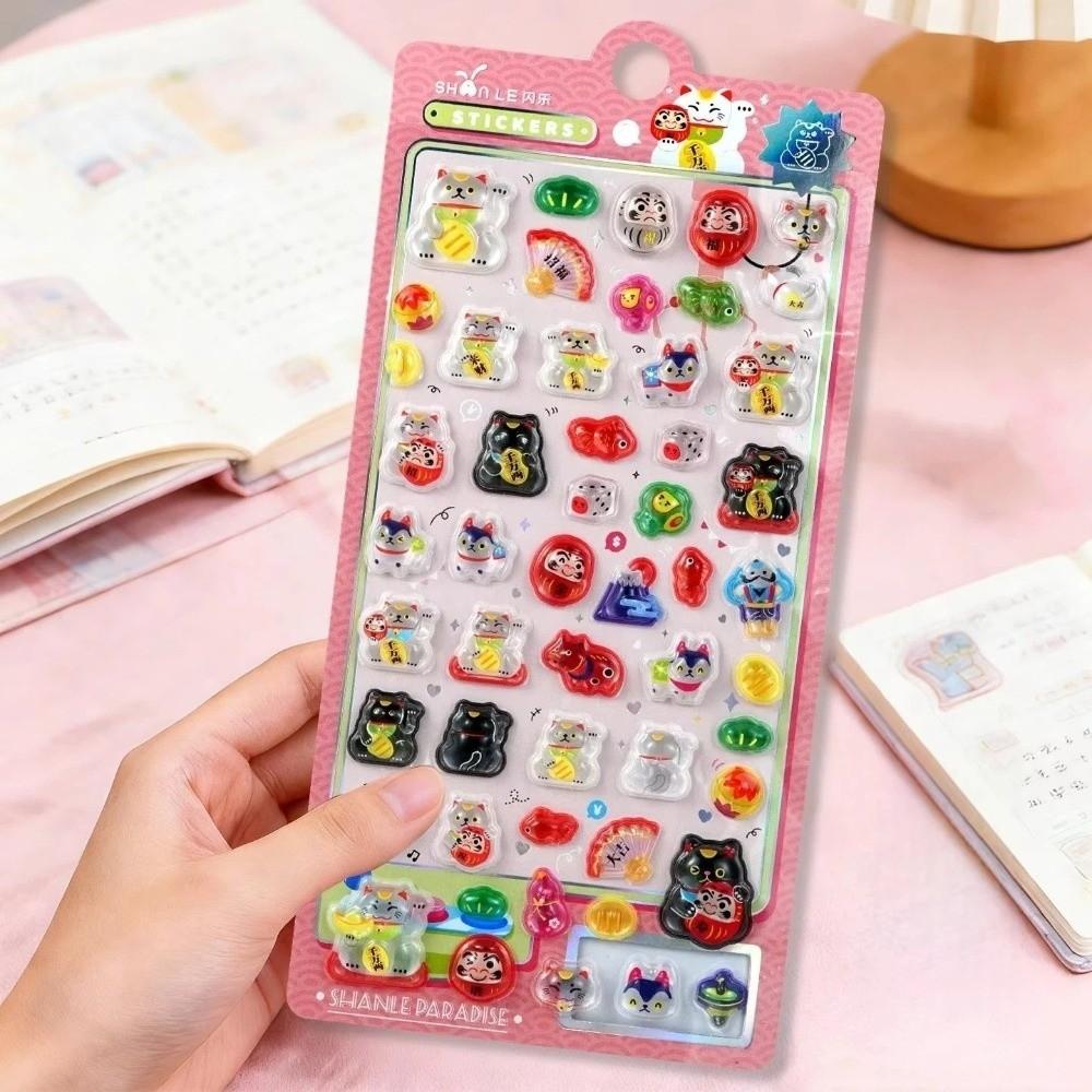 Cartoon Style Japanese Style Stickers Cute 3D Sticker Cute 3D Relief Stickers for Diary Decor