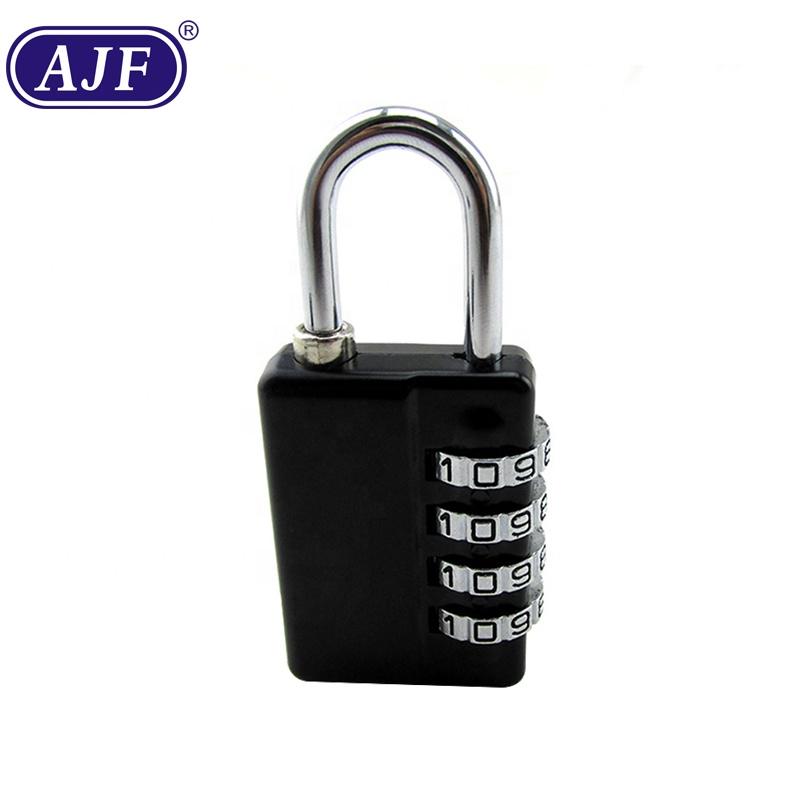 AJF 4 Digit Decoding Combination Lock Double Open Small Padlock Zinc Alloy Silver Black 30mm Luggage Bag Toolbox Closet