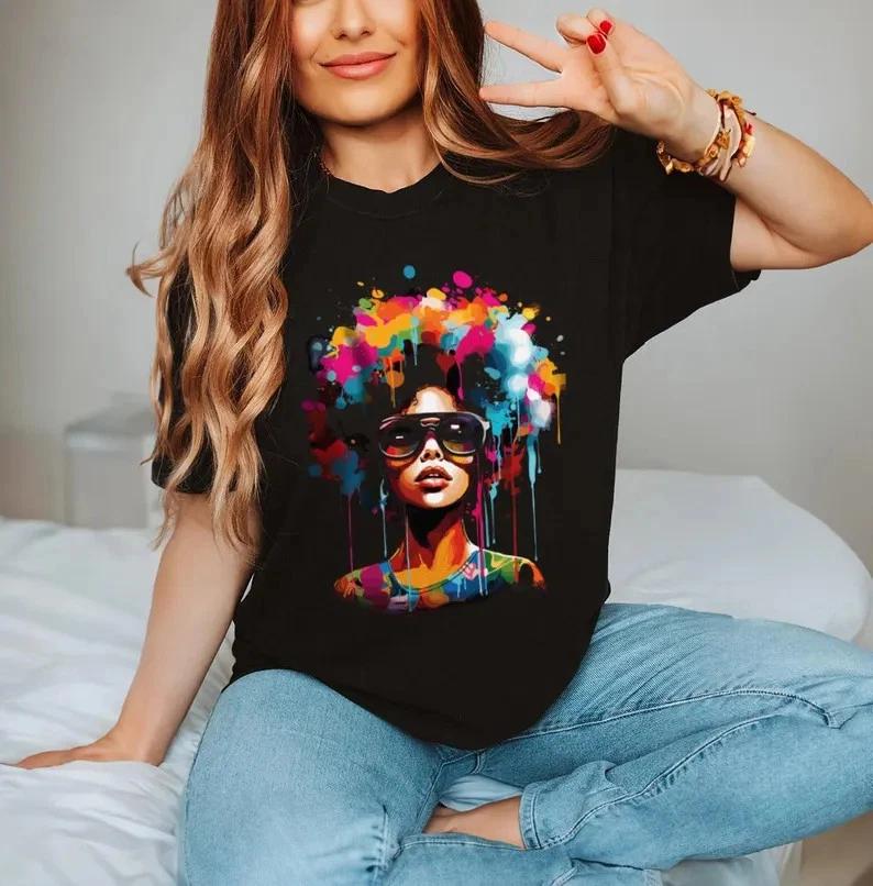 Черная Женская Футболка с Графикой Juneteenth Активизм Черной Истории 2XL