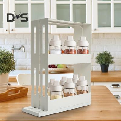 Organizador de especias deslizante, diseño extraíble, gran capacidad, altura ajustable, organizador de condimentos multifuncional, soporte de almacenamiento