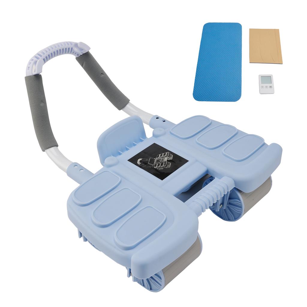 Automatic Rebound Ab Wheel with Elbow Support & 4-Wheel Stability – Includes Timer