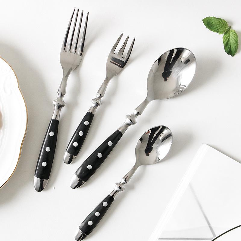 Creative New Star 430 Mirror Finish Western Cutlery Set: Steak Knife, Fork, Spoon - Ideal for Hotels and Restaurants.