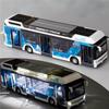 Luxury New Energy Electric Airport Business Bus Alloy Car Model Diecasts Metal Tour City Bus Model Sound and Light Kids Toy Gift