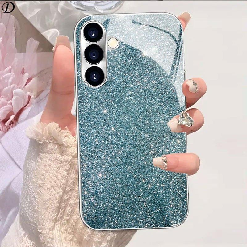 

Гальванизированный золотой новый чехол для телефона для Samsung Galaxy S26 Ultra S25 Plus S24 S23 S22 fe закаленное стекло Художественные текстурные узоры For Galaxy S26