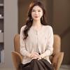 Women's 100% Pure Wool Embroidered Round Neck Cardigan