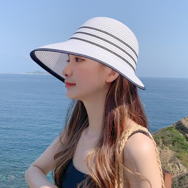 Japanese Style Fresh Lace Butterfly Knot Hat Women Summer Outing Large Brim Beach Hat Straw Hat Women Summer