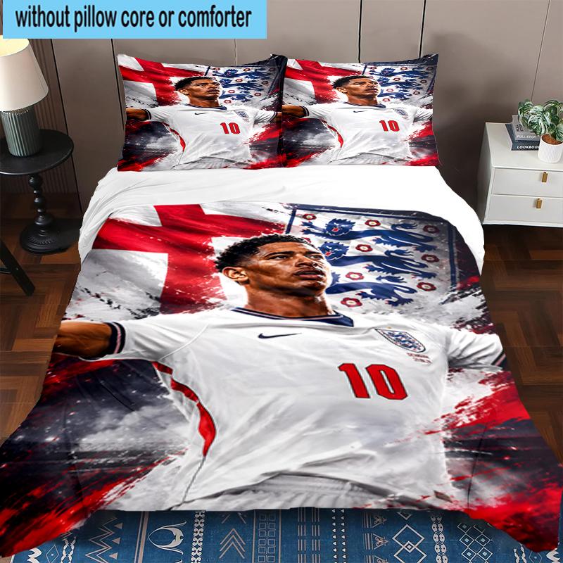 3PCS Jude Football Player Bedding Set,Including 1pc Duvet Cover And 2pcs Pillowcases Perfect for Bedroom, Dormitory, Fan Christmas gift