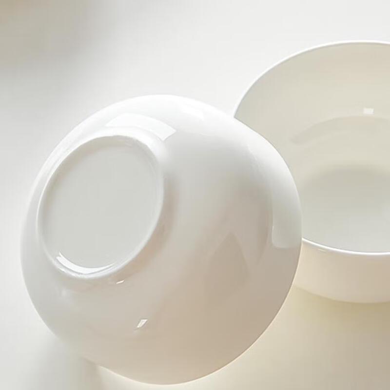 Leyongtu Pure White Ceramic Straight Bowls Set