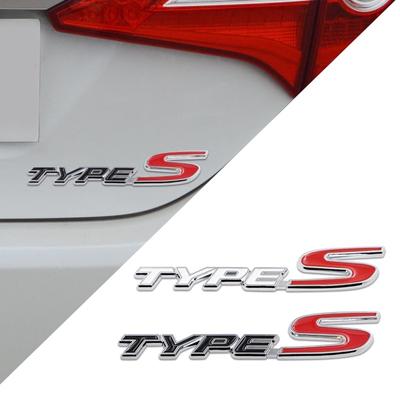 New Chrome Metal Zinc TYPES TYPE S Car Styling Refitting Trunk Logo Emblem Mark Sticker Grille For Ho+nda Civic CR-V
