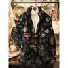 Womens Stand-Up Collar Fleece Sweatshirt With 3D Digital Floral Print Casual Long Sleeve Top Fall 2025