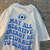 May All Negative Evergy Be Returned To Sender Man T-Shirts Hip Hop Quality Loose Shirt Pattern Tops Simplicity Cotton Clothes