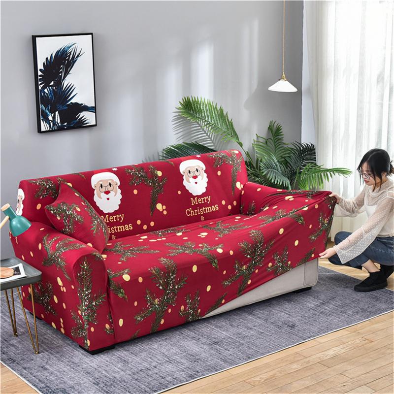Christmas Sofa Covers for Living Room Furniture Protector Christmas Printed Couch Cover Elastic Sofa Slipcover Holiday Decor