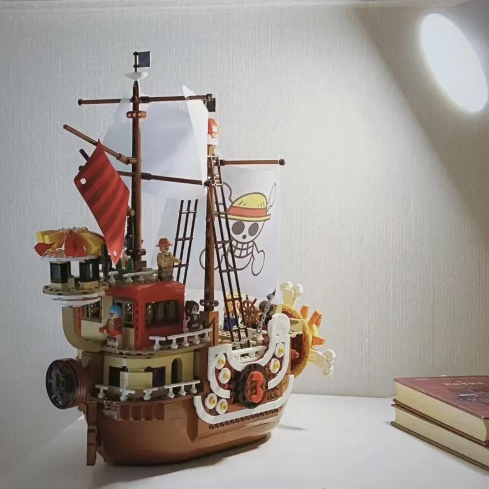 1484Pcs SY6298 Thousand Sunny Boat Building Blocks Cartoon Pirate Ship Model Set Building Block Brick Toy for Boys Gift for Kids