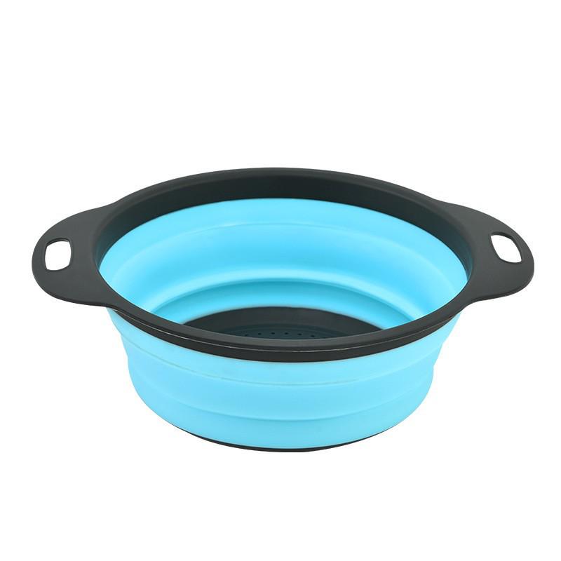 Foldable Silicone & PP Multifunctional Kitchen Drain Basket for Fruits & Vegetables