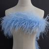 3 Layers Of Color Encryption Bold Ostrich Feather Strip Catwalk Latin Dance Dress Fashion Diy Handmade Clothing Accessories