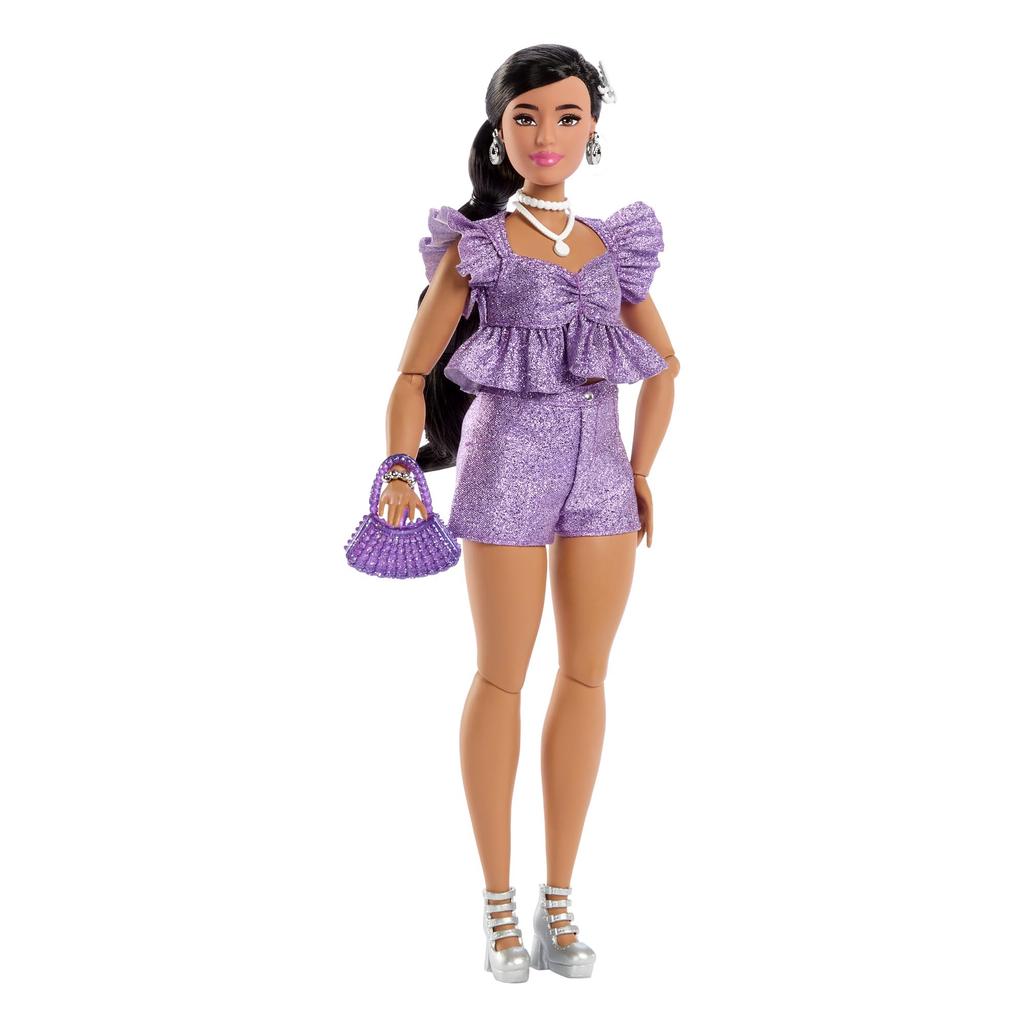 Barbie Deluxe Style Purple Hot Pants Dress-Up Doll House for Pretend Play, Ages 4 and Up, Purple, JFP43