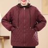 Damen Mittleres Alter Übergröße Gefütterter Kapuzenmantel Damen Warme Steppjacke Reißverschluss Oberbekleidung